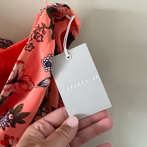 Chelsea28 FLORAL ONE-SHOULDER HIGH-LOW DRESS IN ORANGE DESERT BLOOM Dress - Picture 3 of 6